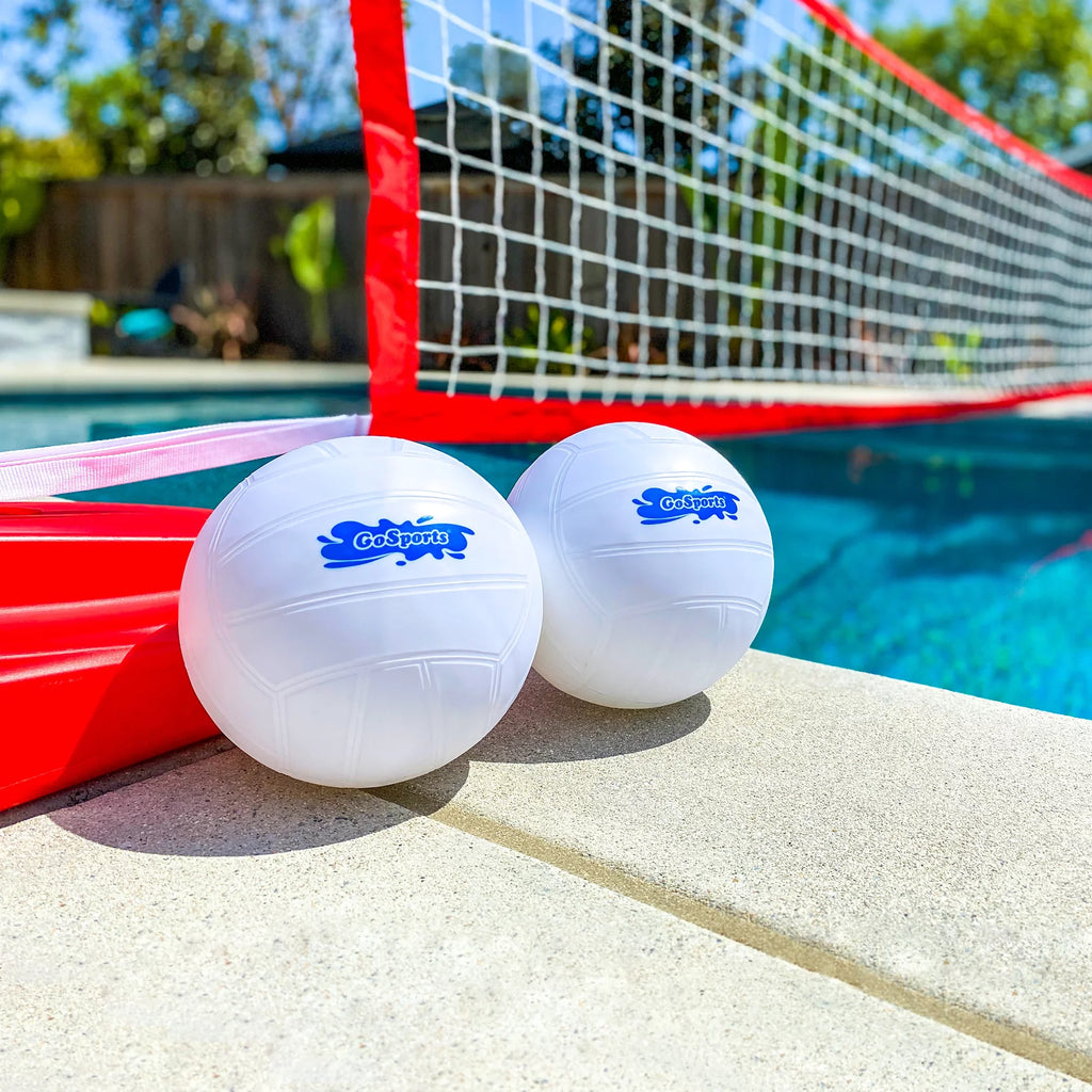 GoSports Splash Net PRO Pool Volleyball Net, Includes 2 Balls, Red