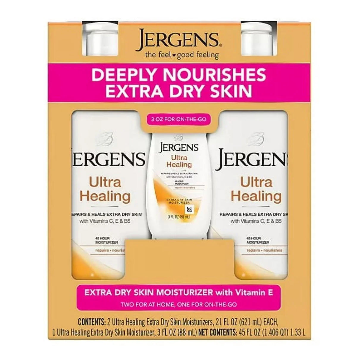 Jergens Ultra Healing Extra Dry Skin Moisturizer (21 fl. oz., 2 pk. + 3 oz.)