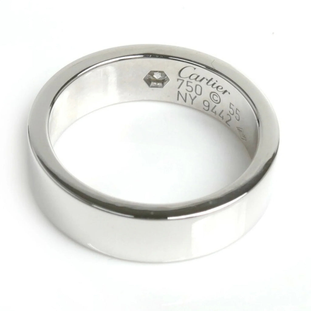 Pre-Owned CARTIER Cartier K18WG White Gold Love Ring 1P Diamond 14.5 Size 55 9.8g 2006 Limited Edition Women's (Good)