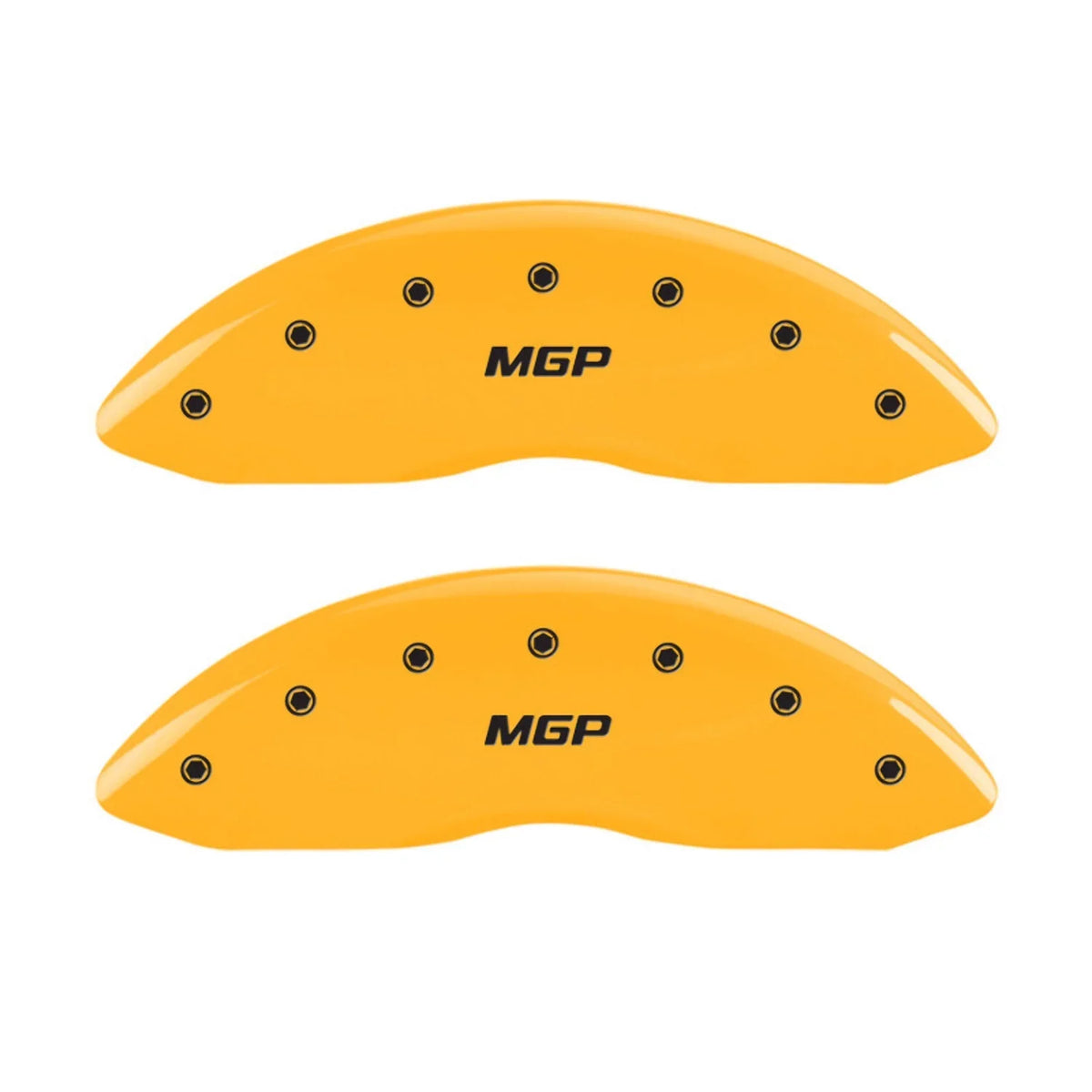 MGP 4 Caliper Wrap Engraved Front & Rear MGP Yellow finish black ch Fits select: 2013 CHRYSLER 300, 2012 CHRYSLER 300C LIMITED