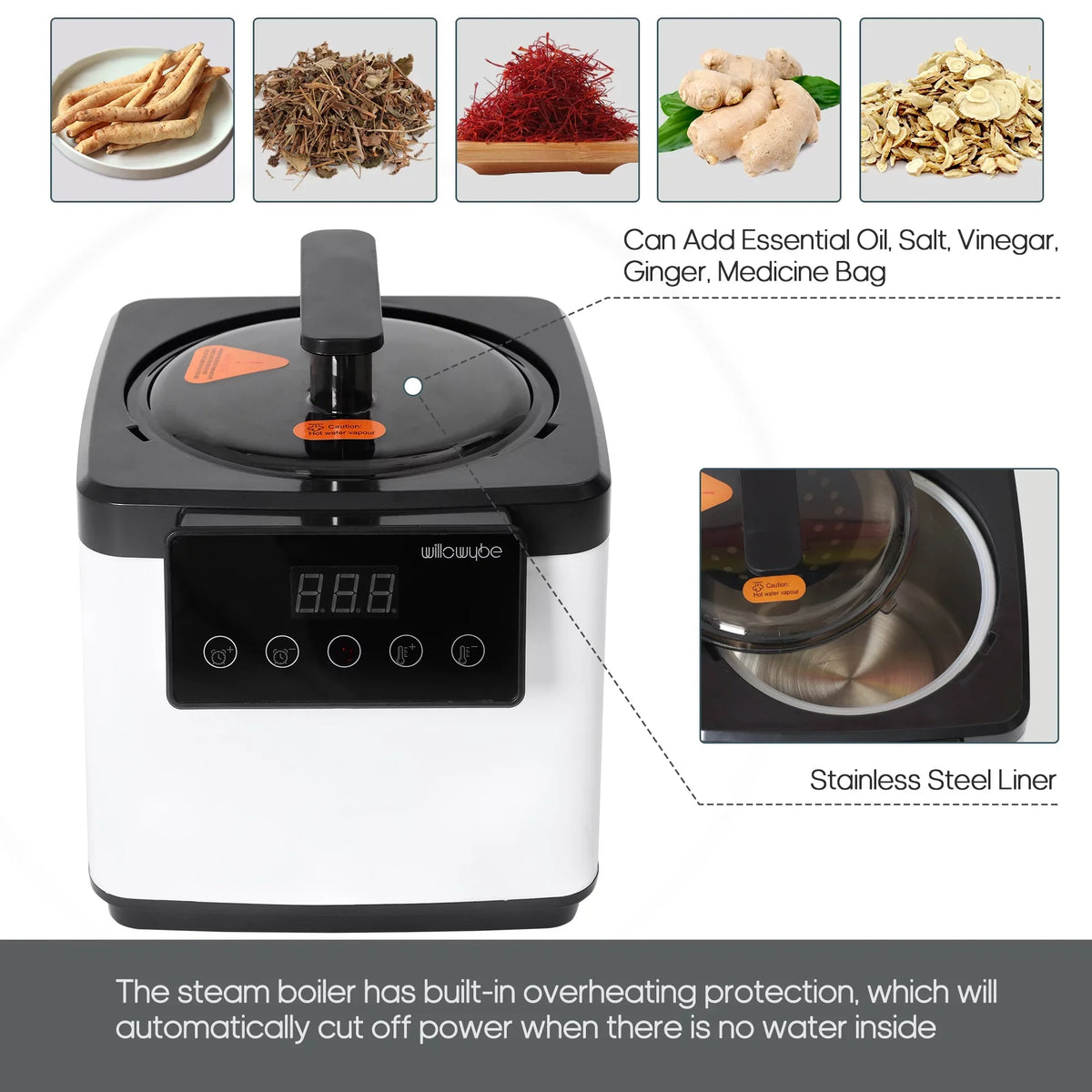 Full Size Portable Steam Sauna, Personal Home Spa with Bluetooth and Infrared Control, Steamer, Boby Tent, Foldable Chair, Portable Sauna for Home