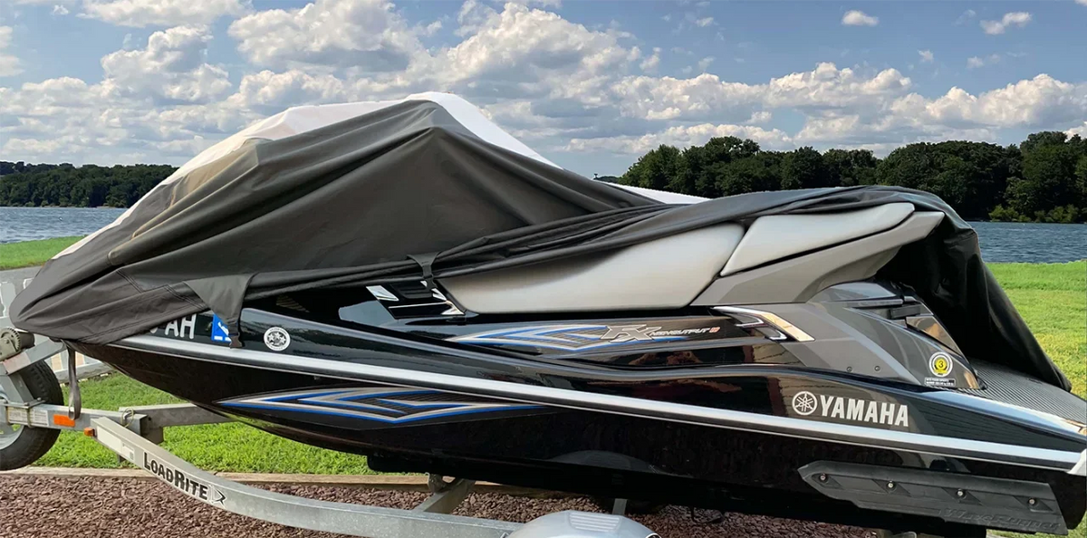 SUPER HEAVY-DUTY PWC 600D JET SKI Wrap Fitting for Sea Doo Sea-Doo Bombardier GTI / SE 155 2011-2017 Jet Ski Trailerable Shield Black/Grey