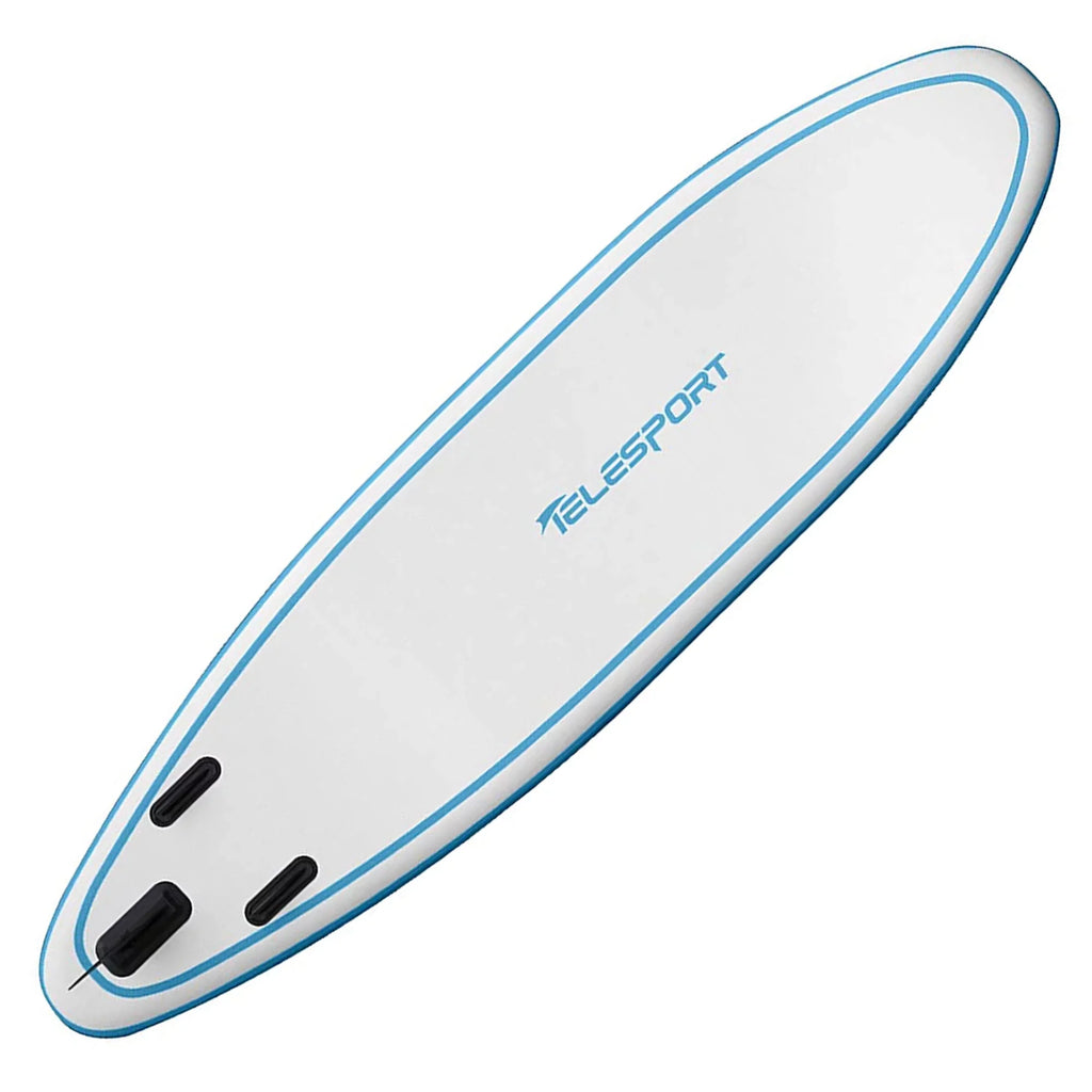 TELESPORT Paddle Boards Blowup SUP Paddleboard w/ Accessories, White & Blue