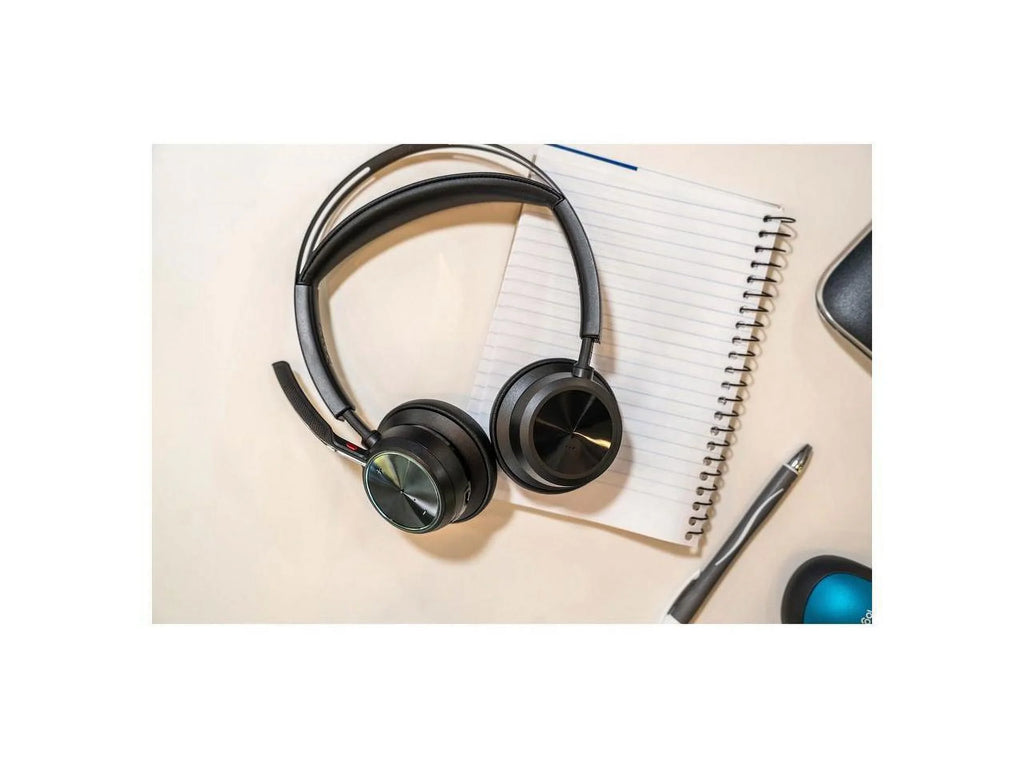 Poly Voyager Focus 2 USB-A Bluetooth Stereo Headset - Siri, Google Assistant - Stereo - USB Type A - Wired/Wireless - Bluetooth - 298.6 ft - 20 Hz - 20 kHz - On-ear, Over-the-head - Binaural - Supr...