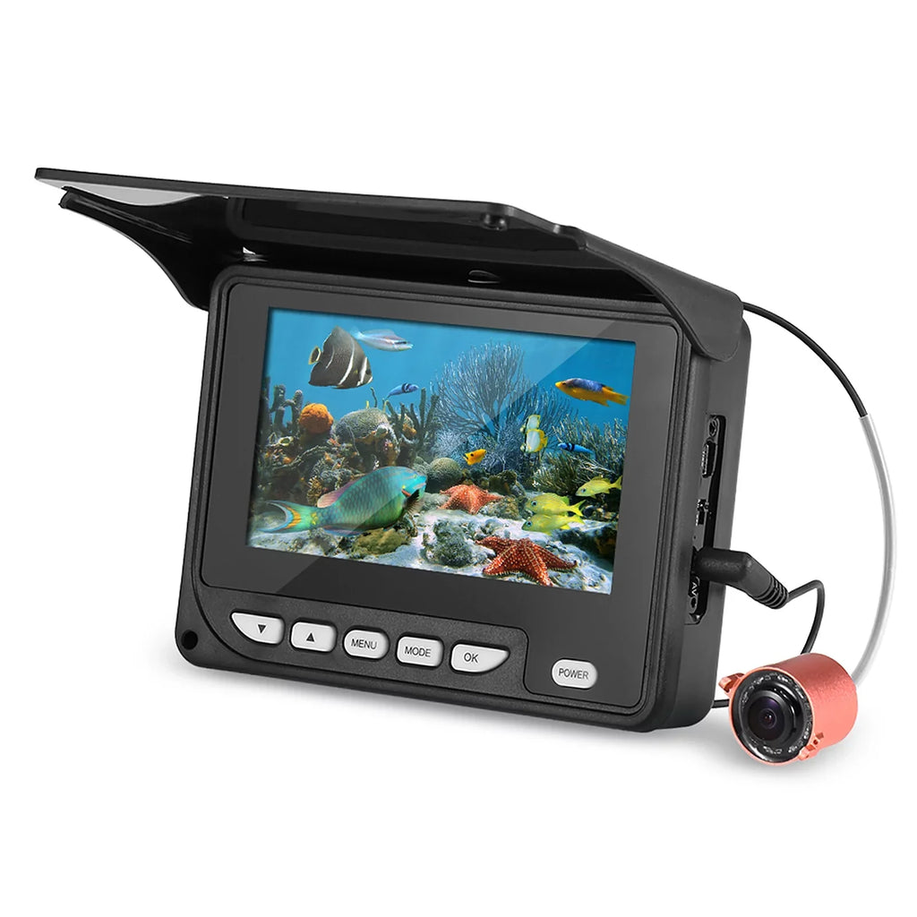 Arealer 4.3 Inch Portable Underwater Fishing Camera Fish Finder Waterproof Night Vision Ice Watercraft Fishing Camera 20M Cable with Carry Bag