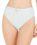 WeWoreWhat JADEITE Striped Emily High-Waist Bikini Swim Bottom, US X-Large