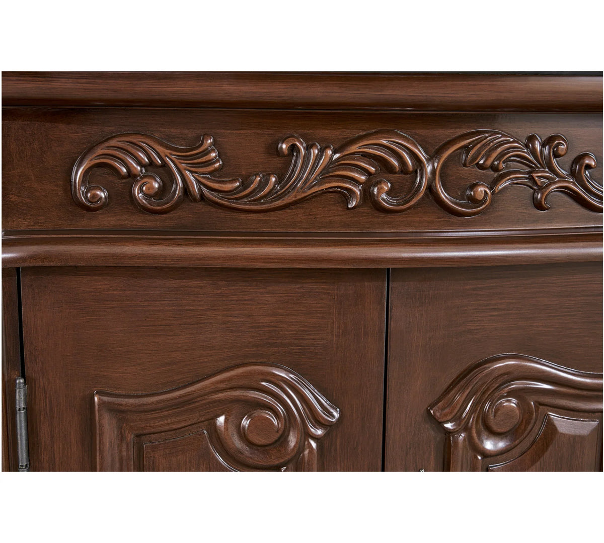 Stufurhome 60 inch Saturn Double Sink Vanity with Baltic Brown Granite Top