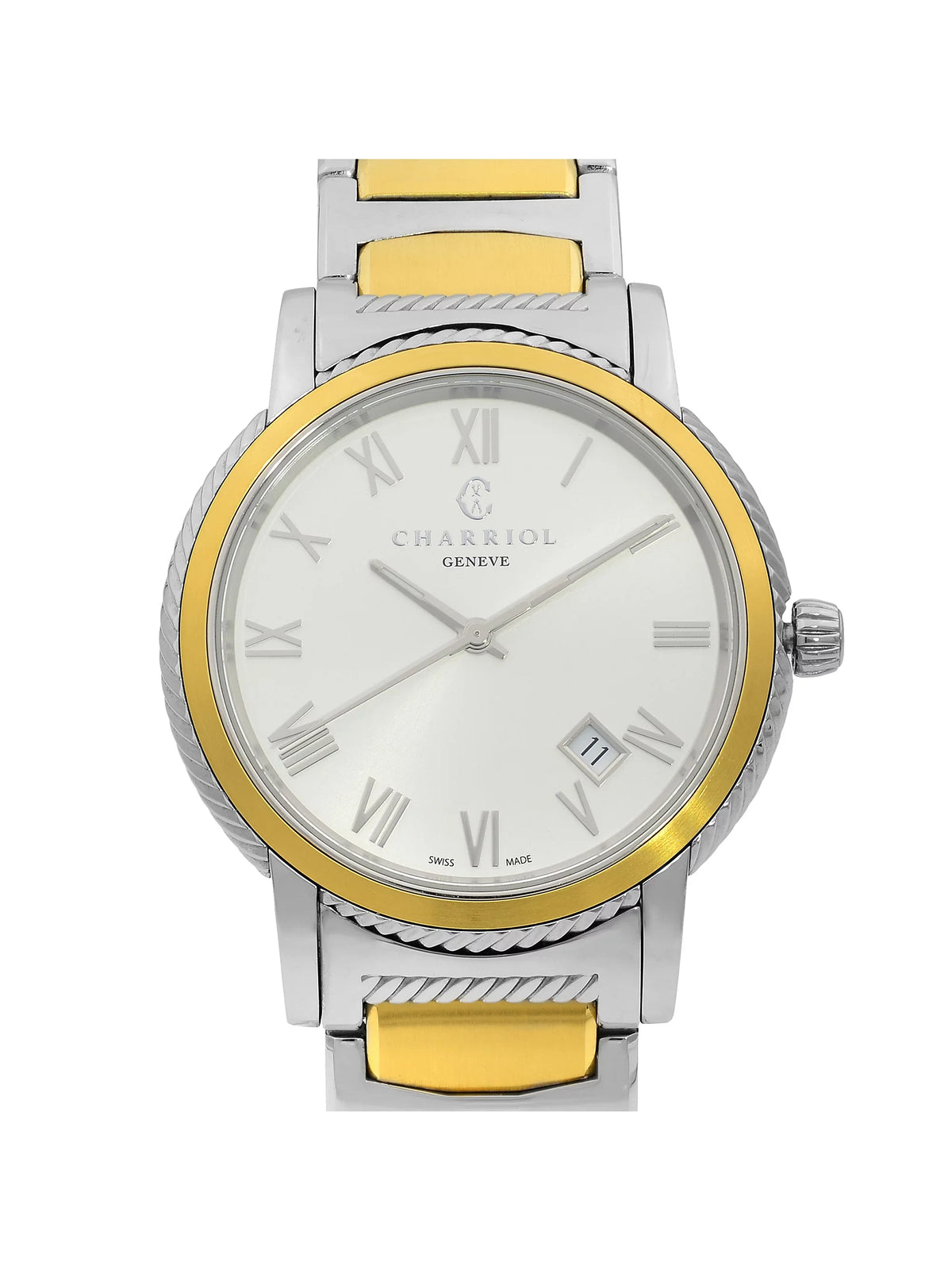 Charriol Parisii Two Tone Steel Silver Dial Quartz Men Watch P40SY2.931.001