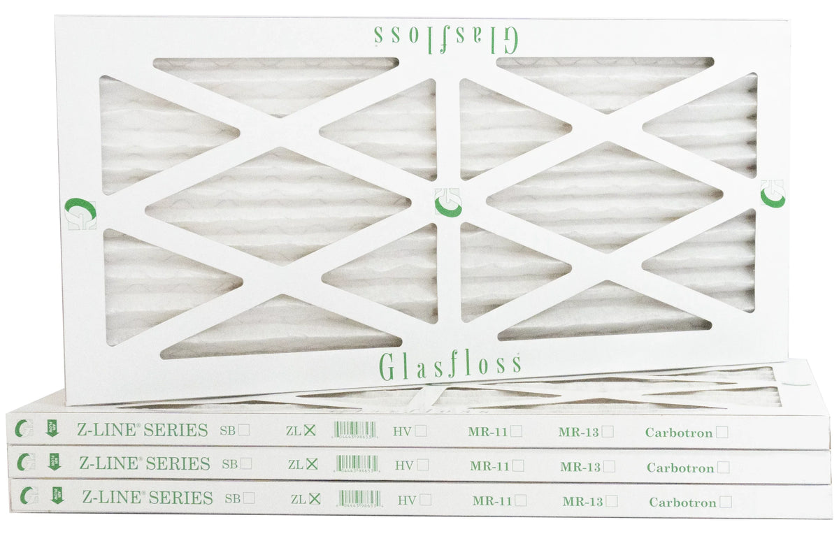 Glasfloss 22x28x1 - MERV 10 -Qty:4 - Furnace Air Filter - Made in USA (Actual Size: 21.5 x 27.5x7/8 inch)