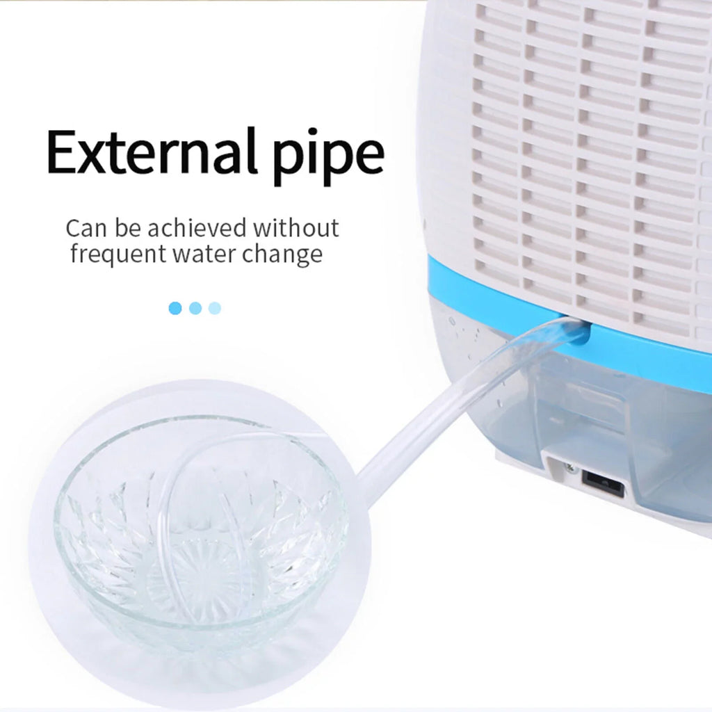 Fichiouy 500ml Mini Dehumidifier Air Dryer Portable Mute Moisture Absorber with Remote Control Home White