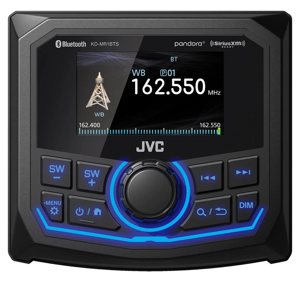 JVC KD-MR1BTS Waterproof Radio Suitable With Stinger Marine SEADASH3W Universal Marine 3" Radio Dash Kit - White