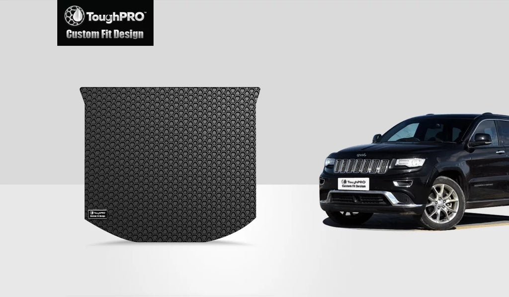 ToughPRO - Cargo Mat Fitting with JEEP Grand Cherokee - All Climate Heavy Duty (Made in USA) - Black Rubber - 2018