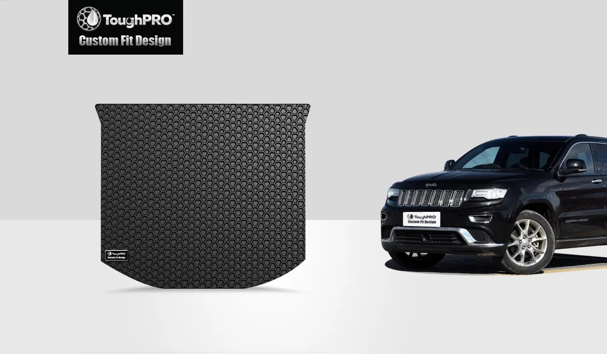 ToughPRO - Cargo Mat Fitting with JEEP Grand Cherokee - All Climate Heavy Duty (Made in USA) - Black Rubber - 2018
