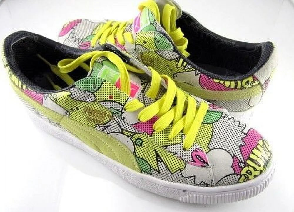 PUMA BASKET 68 DOPE COMICS PRINT LOW SNEAKER MULTI COLOR MEN SHOES SIZE 7.5 NEW