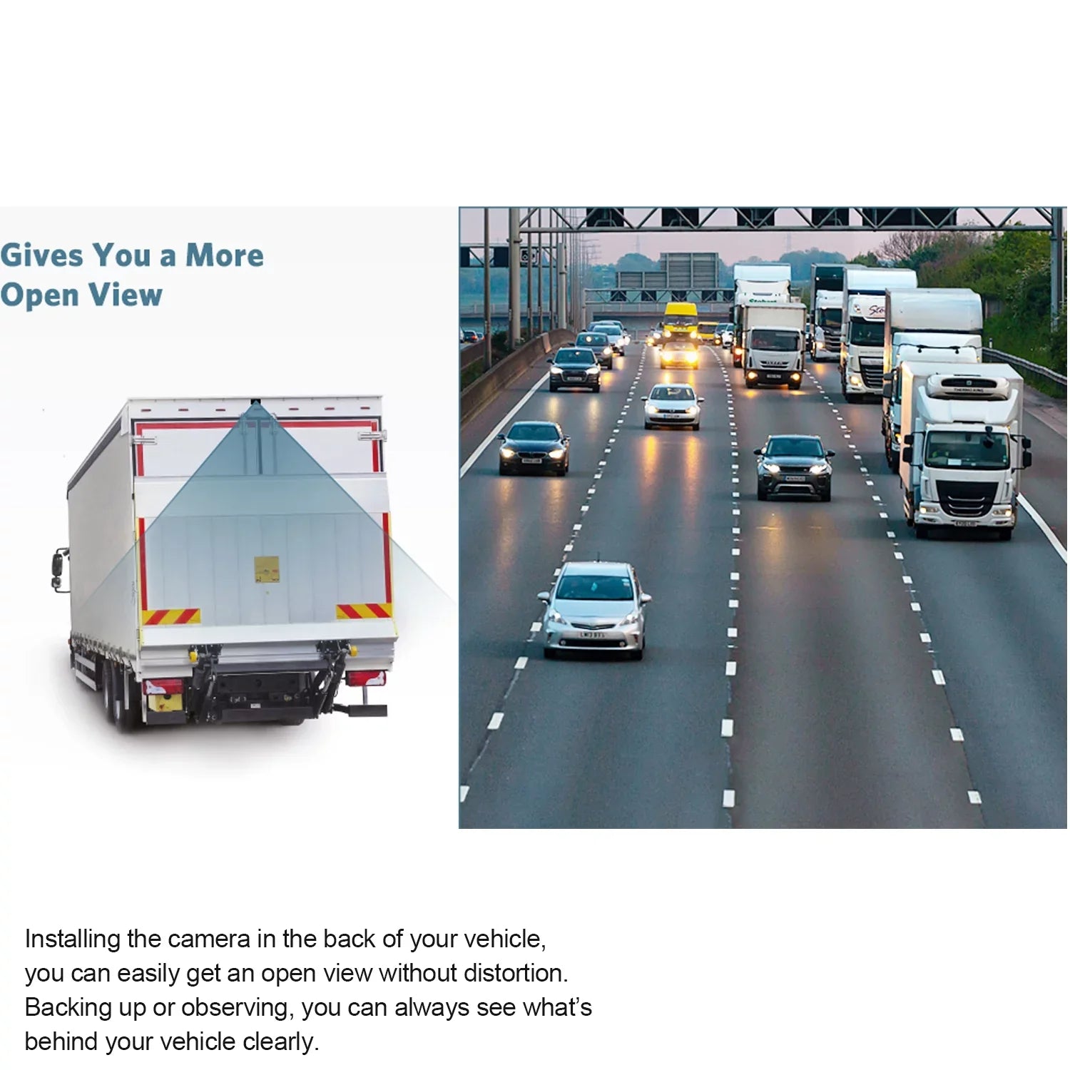 Trailer Wireless Digital Backup Camera Systems Support 2 Cameras, IR Night Vision Campervans Rear View Camera with 7" HD Monitor Support Split Screen, Wireless RV Truck Reverse Camera