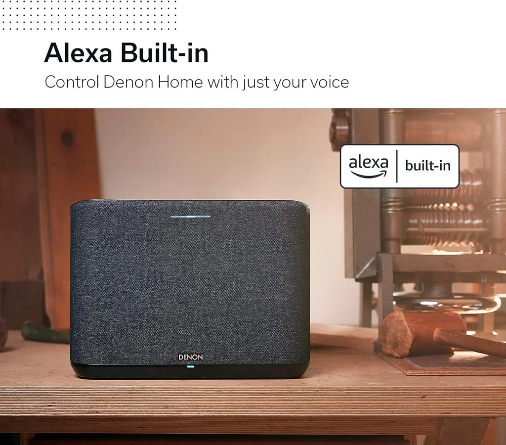 Denon Home 250 White Built in Heos Wireless Bluetooth Speaker with an Additional 1 Year Shield by Epic Protect (2020)