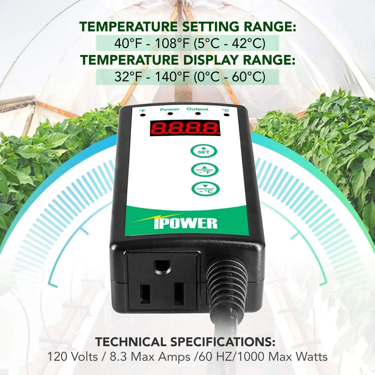 iPower 40-108 Degrees Fahrenheit Digital Heat Mat Thermostat Controller and Seeding Warm Hydroponic Pad, Plant Starting Kit Combo