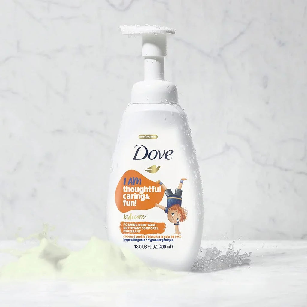Dove Foaming Body Wash For Kids Coconut Cookie Sulfate-Free Skin Care, 13.5 Fl Oz, Pack Of 4.