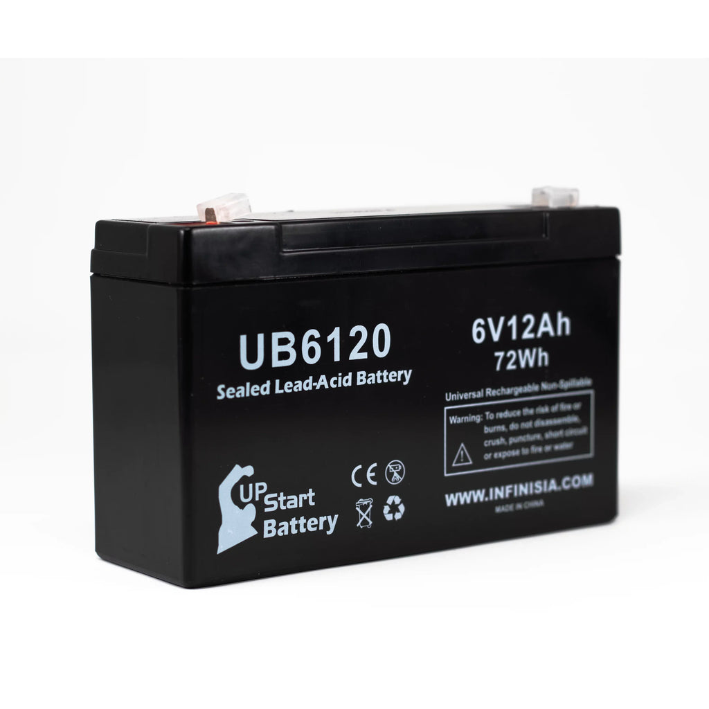 3x Pack - Suitable Tripp-Lite 850 Battery - Replacement UB6120 Universal Sealed Lead Acid Battery (6V, 12Ah, 12000mAh, F1 Terminal, AGM, SLA) - Includes 6 F1 to F2 Terminal Adapters