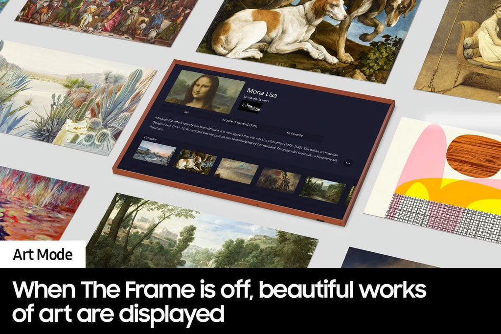 Samsung QN55LS03BAFXZA 55-inch The Frame 4K UHD Smart QLED TV with Samsung VG-ARAB22WMT Auto-Rotating Wall Mount (2022)