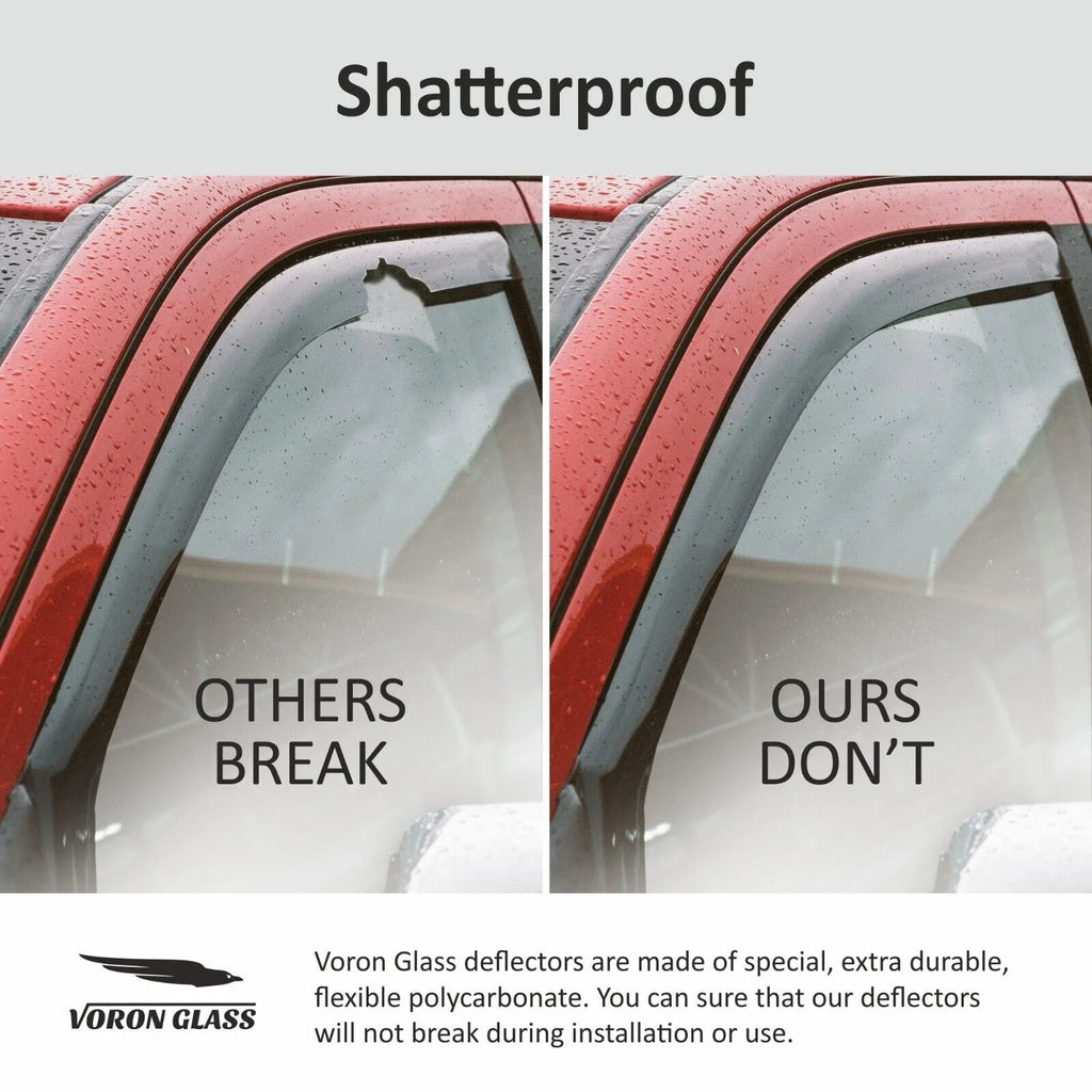 Voron Glass in-Channel Extra Long-lasting Rain Guards for Toyota Corolla 2020-2024 Sedan, Window Deflectors, Vent Window Visors, 4 Pieces - 200521