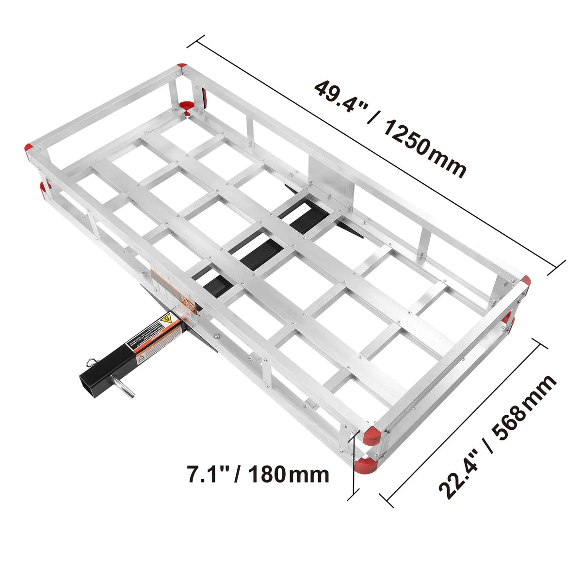 BENTISM Hitch Mount Cargo Carrier 47 x 20 x 6 in 500lb Aluminum Strong Fits 2" Receiver Cargo Basket for SUVs Sedans Vehicles
