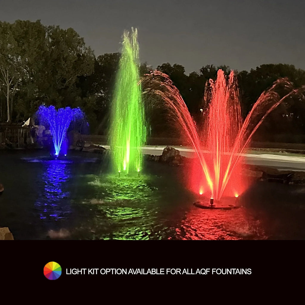 HALF OFF PONDS 1.2 HP Floating Fountain | 200 foot Cord | 11 Patterns | Surface Aeration for Ponds | AQF10000-200