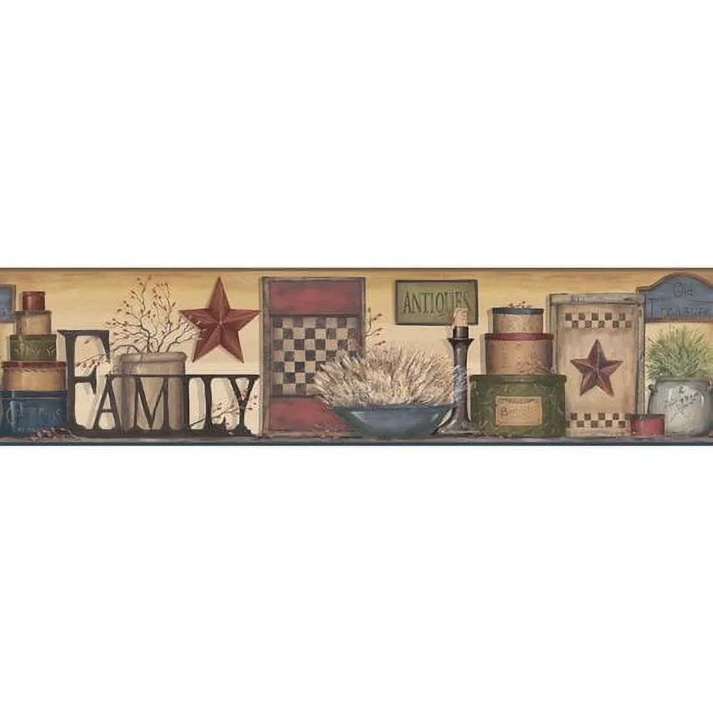York Protection Country Keepsakes Family Shelf Border Wallpaper