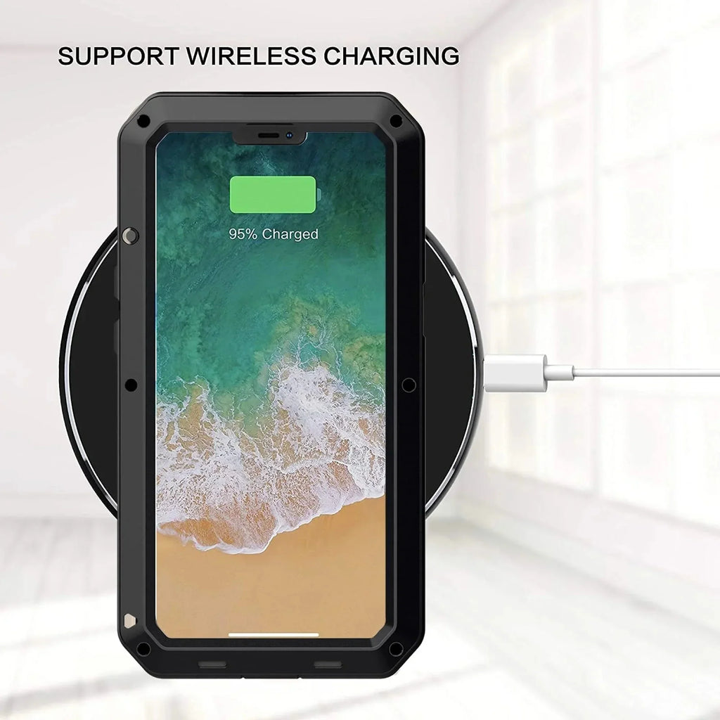 Gorilla Glass Aluminum Metal iPhone 12 Pro Max Case (Silver) Heavy Duty Military Grade Shockproof and Scratch Durable Protection, Rugged Outdoor Travel