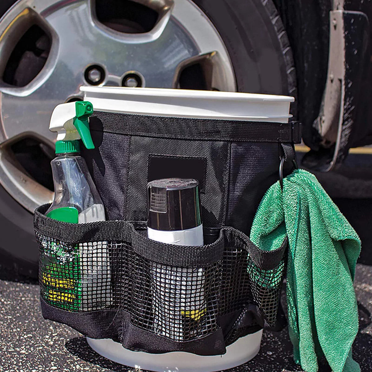 2x Car Wash Bucket Tool Organizer Large Capacity Fishing Bucket Storage for 5 Gallon Bucket Camping