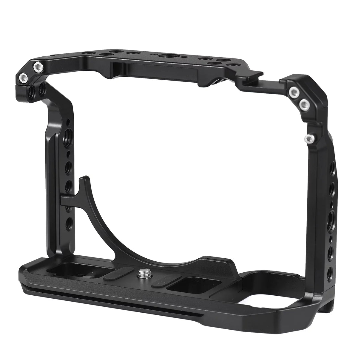 Camera Cage, Aluminum Alloy Video Cage with Cold Shoe Mounts, Numerous 1/4 Inch Screw Holes, Sony A7IV/A7M4//A7R4/A7S3