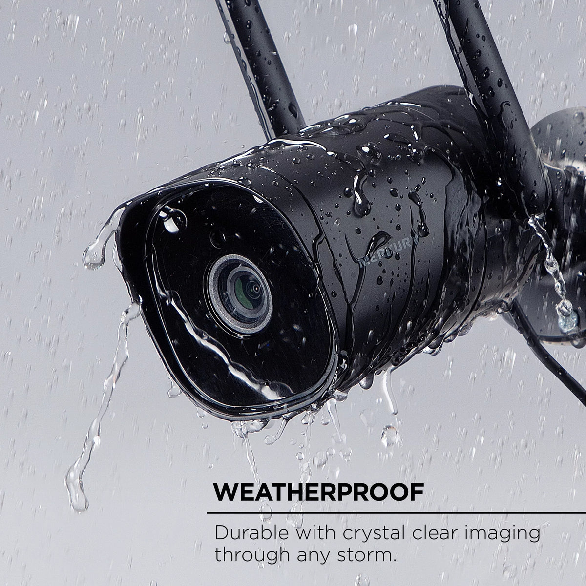 Merkury Smart 1080P Smart Outdoor Security Camera - Condition Night Vision, 2-Way Audio, Black, Wi-Fi