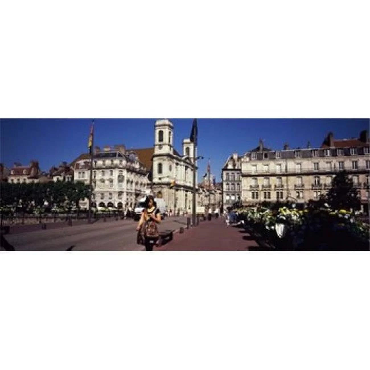 Buildings along a street Besancon Franche-Comte France Poster Print by - 36 x 12