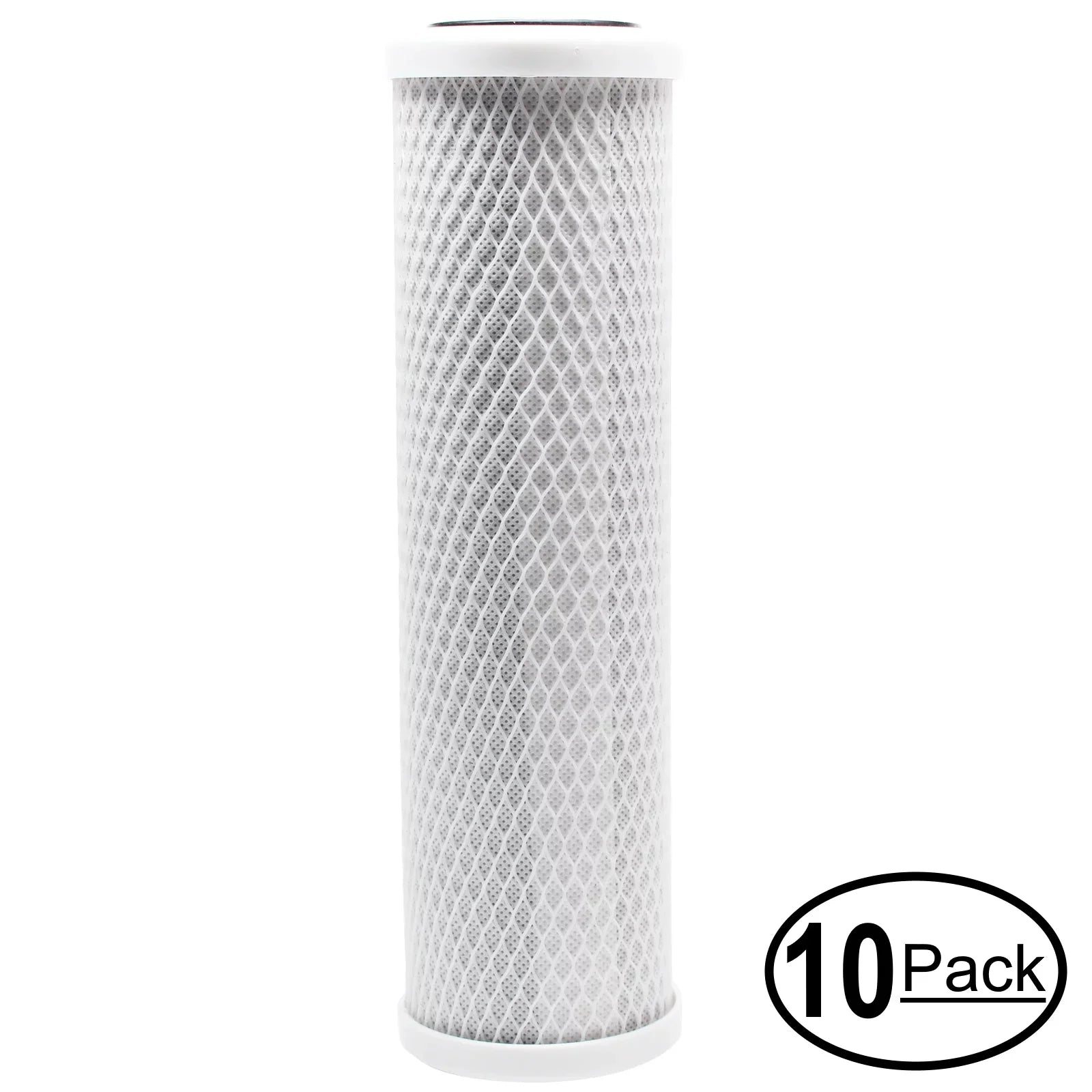 10-Pack Replacement for H2O Distributors H2O-RUS-200 Activated Carbon Block Filter - Universal 10 inch Filter for H2O Distributors H2O RUS-200 Twin Under Sink Filter - Denali Pure Brand