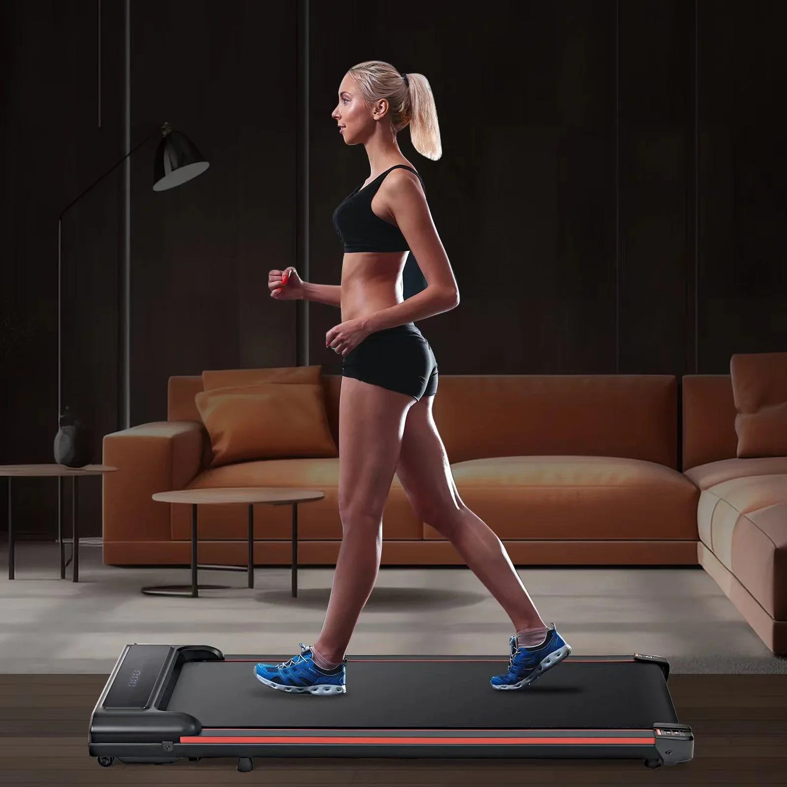 Walking Pad, Portable Under Desk Treadmill for Home Small, Walking Pad Treadmill w/0.6-3.8MPH Speed for Walking Jogging, Remote Control, LED Display, 2.5HP Quiet Motor