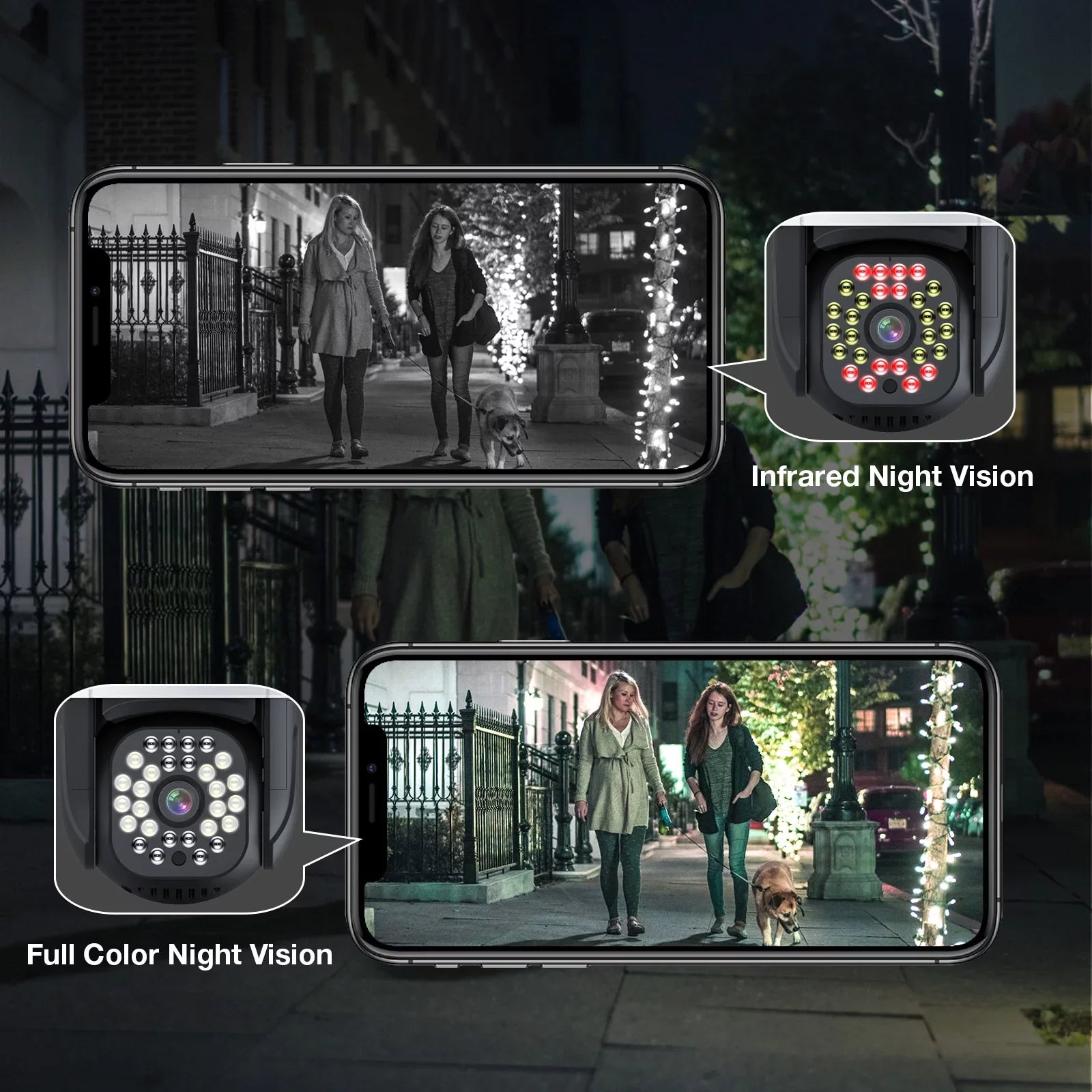 TOPVISION Security Cameras WiFi Door Camera, 2K Full Color Night Vision Outdoor Camera Home Camera with 360° PTZ View, Motion Detection, Siren, 2 Way Audio (2.4Ghz WiFi, Plug in)