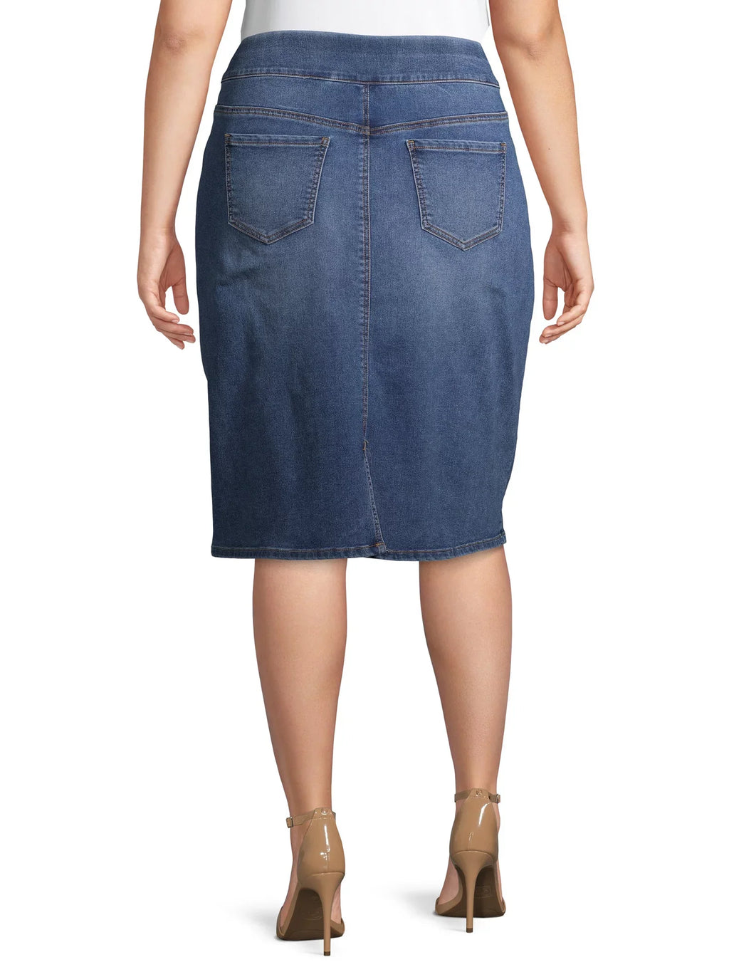 Alivia Ford Women's Plus Size Pull-On Denim Skirt
