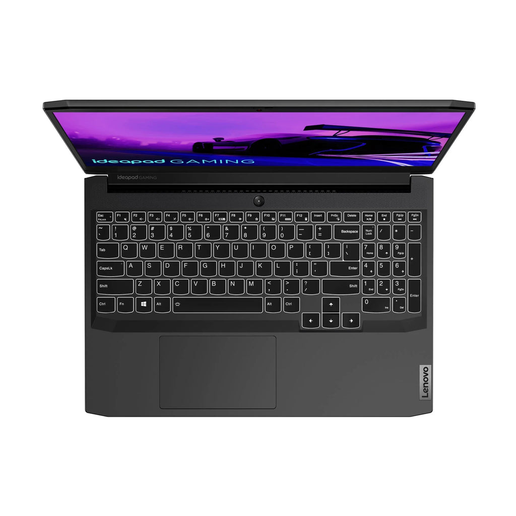 Lenovo IdeaPad Gaming 3 15IHU6 82K1 - 180-degree hinge design - i7 11370H / 3.3 GHz - Win 11 Home - GF RTX 3050 - 8 GB RAM - 256 GB SSD + 1 TB HDD shingled magnetic recording (SMR) - 15.6" IPS 1920 x 1080 (Full HD) @ 120 Hz - Wi-Fi 6 - sh