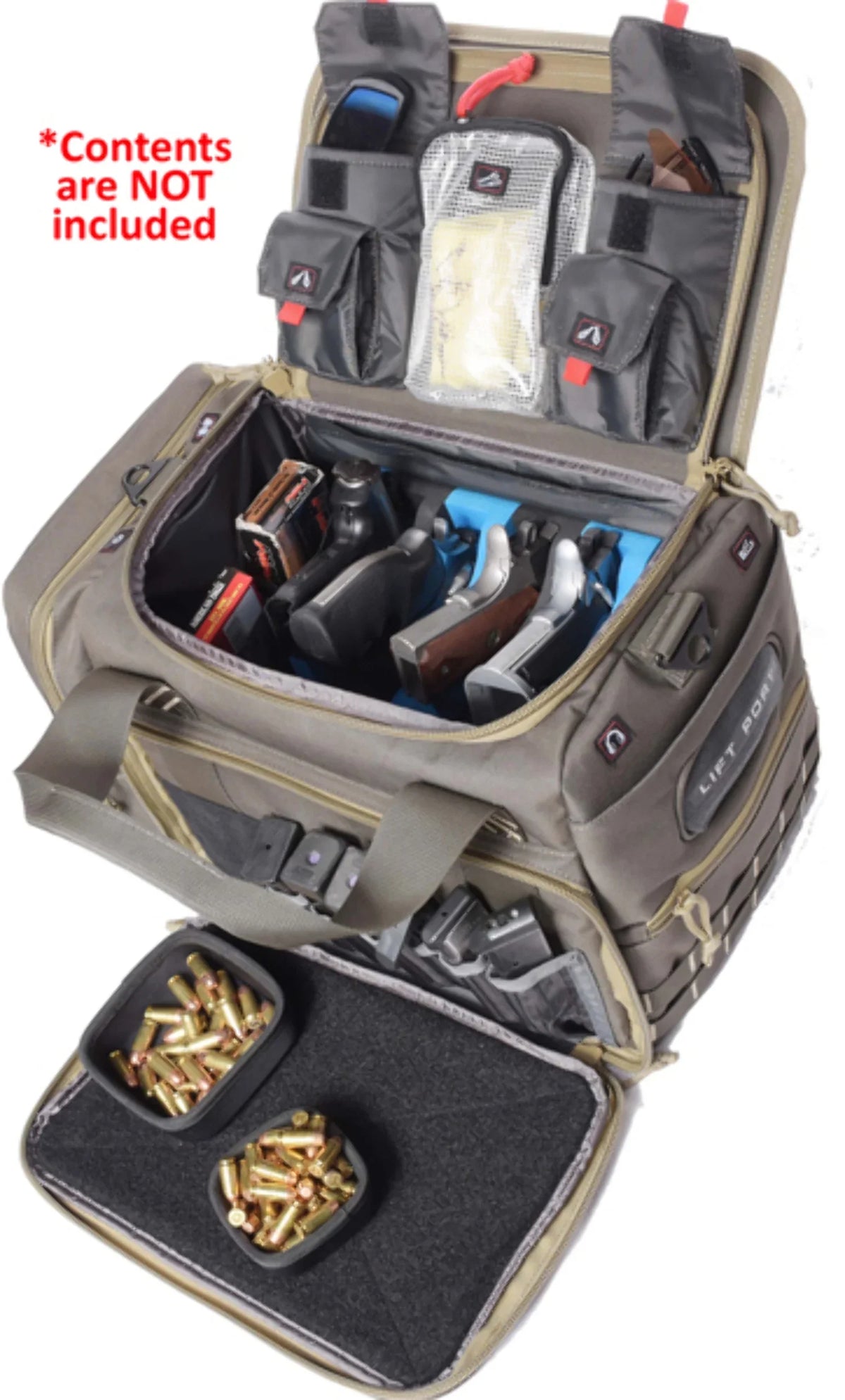 Range Bag with Foam Cradle, Medium/Large, 4 Handguns, Black