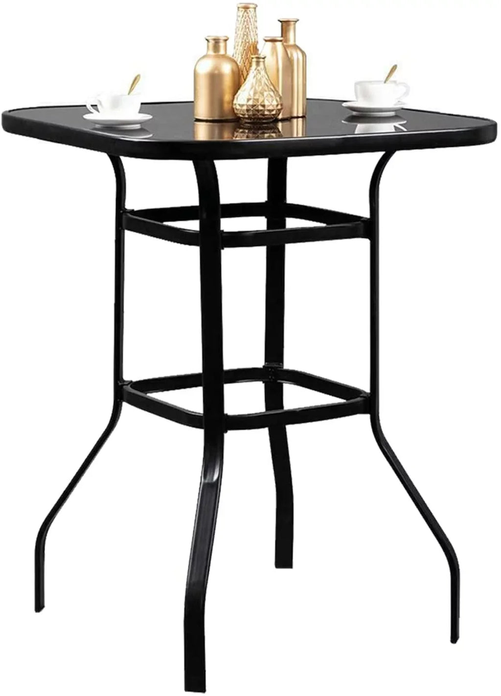 Nikias Strong Solid Glass Bar Table For Deck