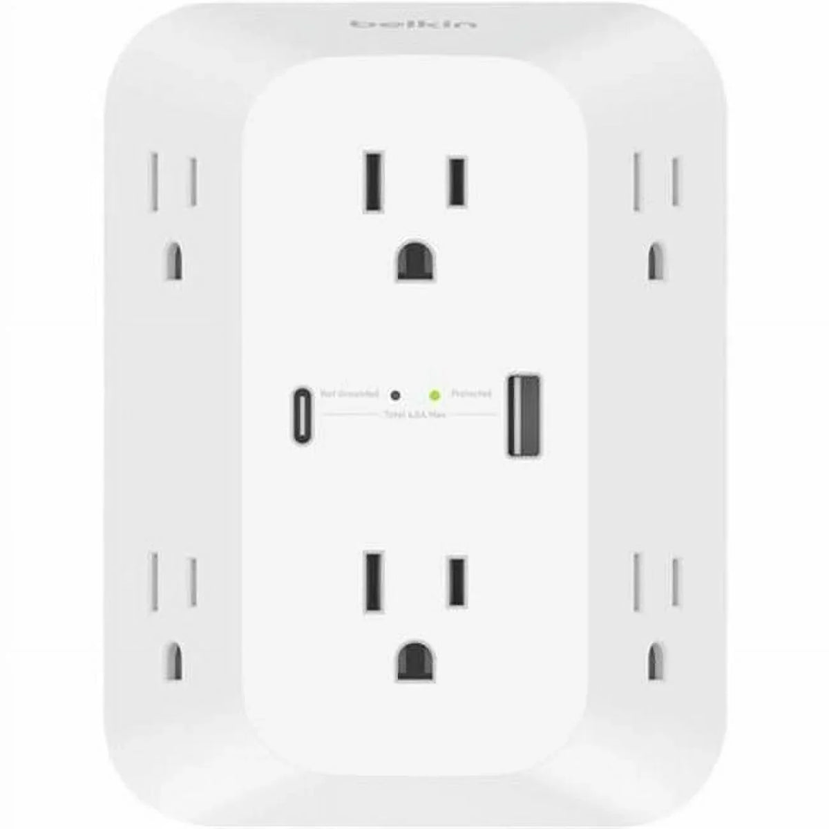 Belkin - Surge protector (wall mountable) - AC - output connectors: 8