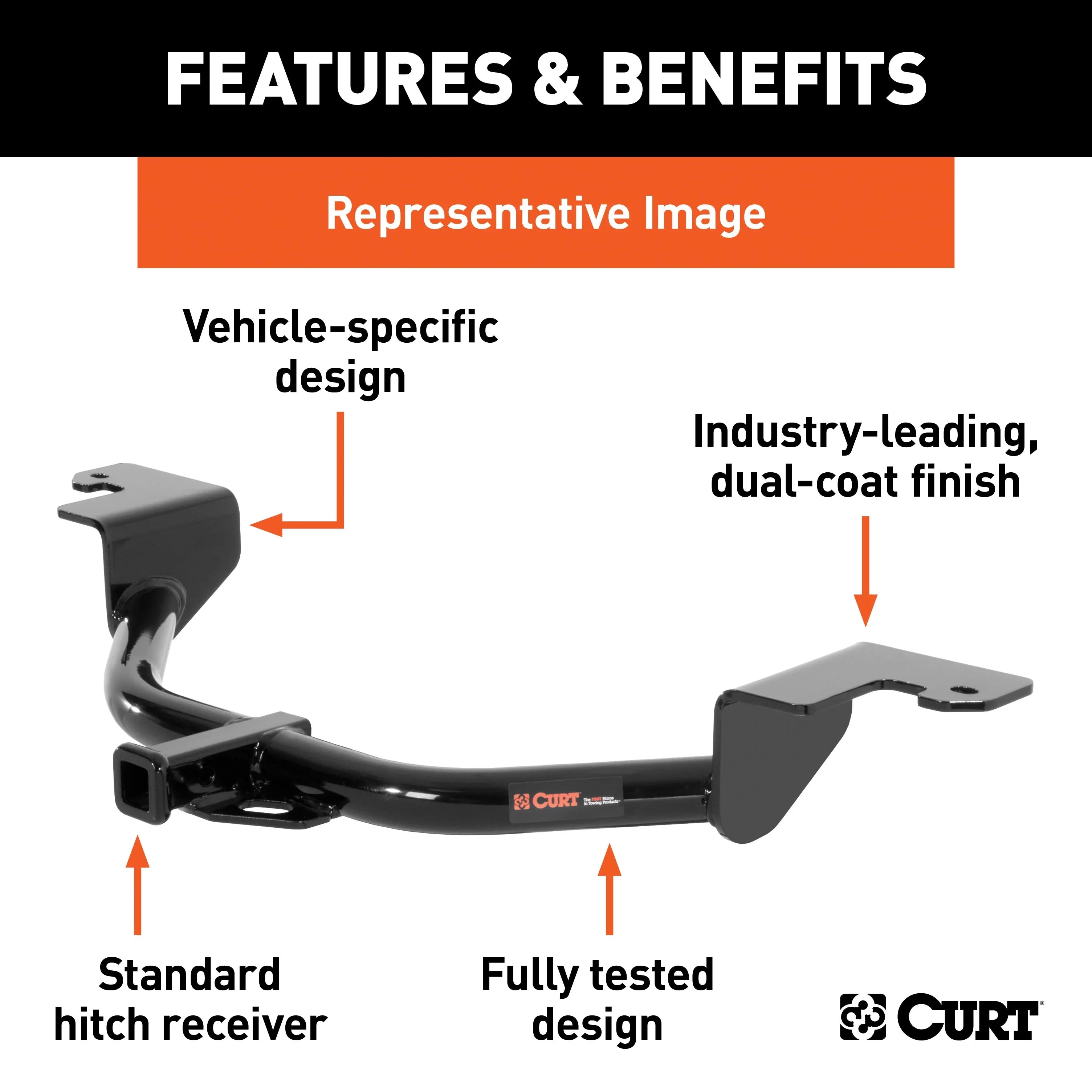CURT 114333 Class 1 Trailer Hitch with Ball Mount, 1-1/4-Inch Receiver, Fitting with Select Chevrolet Spark