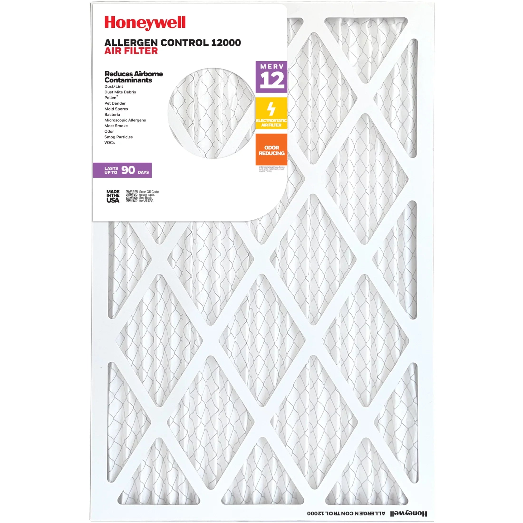 Honeywell 16x20x1 MERV 12 Pleated HVAC Furnace Air Filter -4 Pack