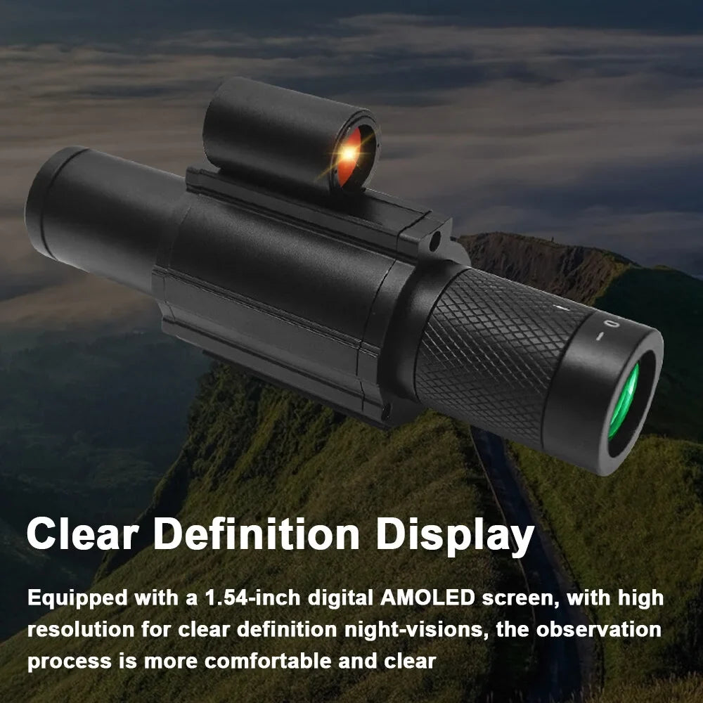 Portable Monocular Night-Visions Sight Device Day Night Use Telescopes 1.54inch Display Photo Taking Video Recording Infrared Digital Video Camera for Fishing Craft Wildlife Observation
