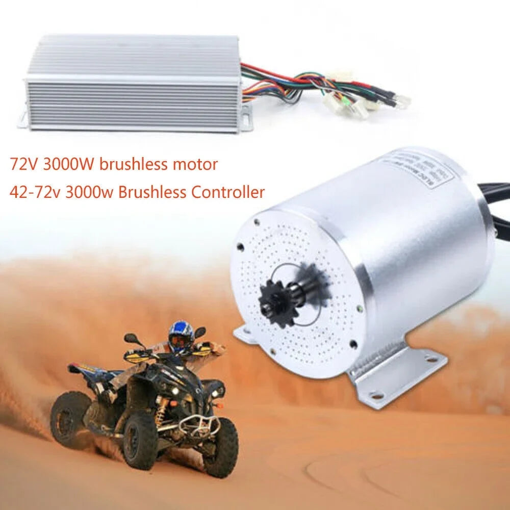 3000W 72V BLDC Motor Kit W/ Brushless Controller 60A for Electric Scooter E-bike