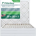 Filterbuy 20x20x2 MERV 13 Pleated HVAC AC Furnace Air Filters (4-Pack)
