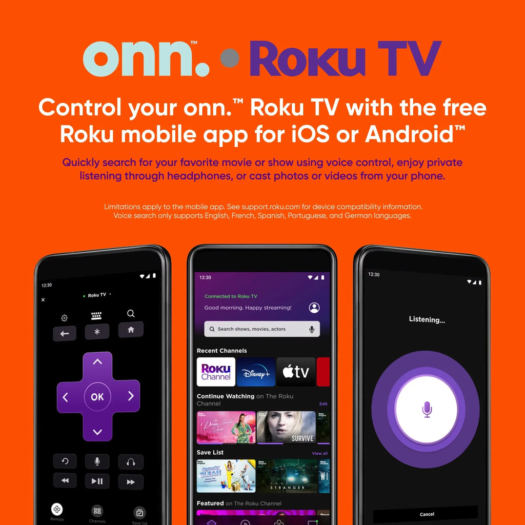 onn. 40” Class FHD (1080P) LED Roku Smart TV (100097810)