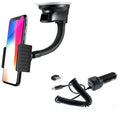 Windshield Dash Car Mount w Type-C 3.1A Charger A7R for Blackberry KEYone, Key2 LE - BLU G9, Vivo XI Plus 5 - CAT S61 S48c - Coolpad Legacy - Essential Phone (PH-1) - Google Pixel XL 3a XL 3