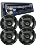 4X Pioneer 6.5" Speakers + Audiotek 1-Din Car Audio Bluetooth CD AM FM Receiver Bundle