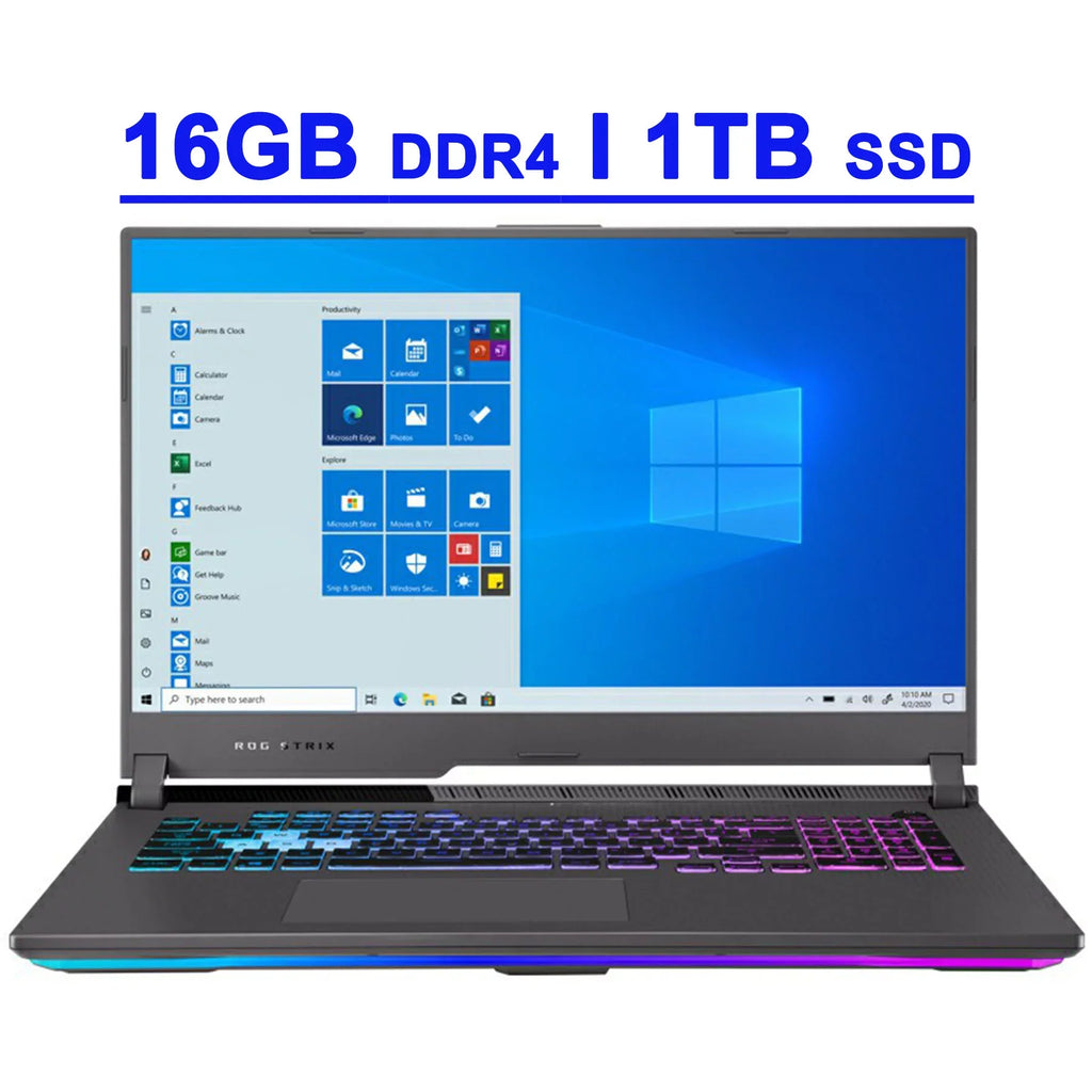Asus ROG Strix G17 G713 Gaming Laptop 17.3” FHD 144HZ IPS Display AMD Octa- Ryzen 7 4800H 16GB DDR4 1TB SSD NVIDIA GeForce RTX 3060 6GB USB-C HDMI Backlit Keyboard WiFi6 Dolby Win10 Gray